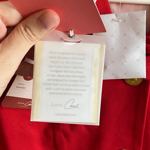 CAbi Womens Scarlet Red Blazer with Gold Accents - Picture 4 of 16